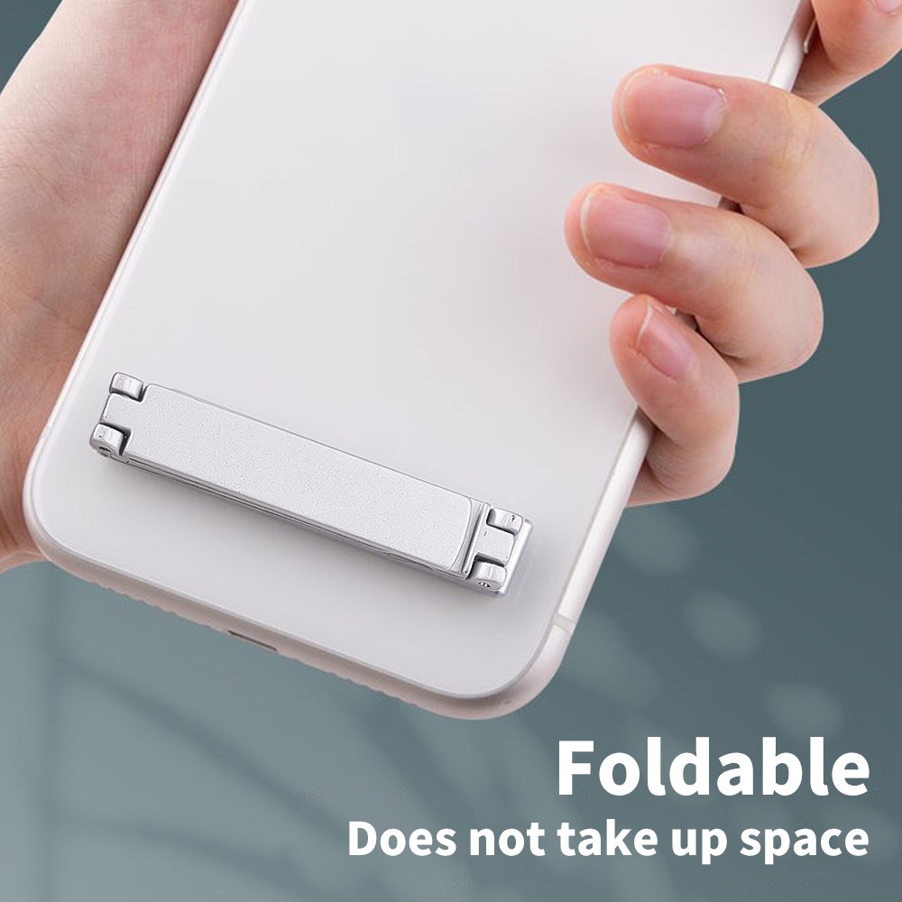 Ganda Buka Kata Menarik Tak Terlihat Bracket Ponsel/Stiker Belakang Lipat Ultra-Tipis Dudukan Ponsel/Malas Mini Logam Lipat Penyangga Ponsel/Aksesoris Ponsel