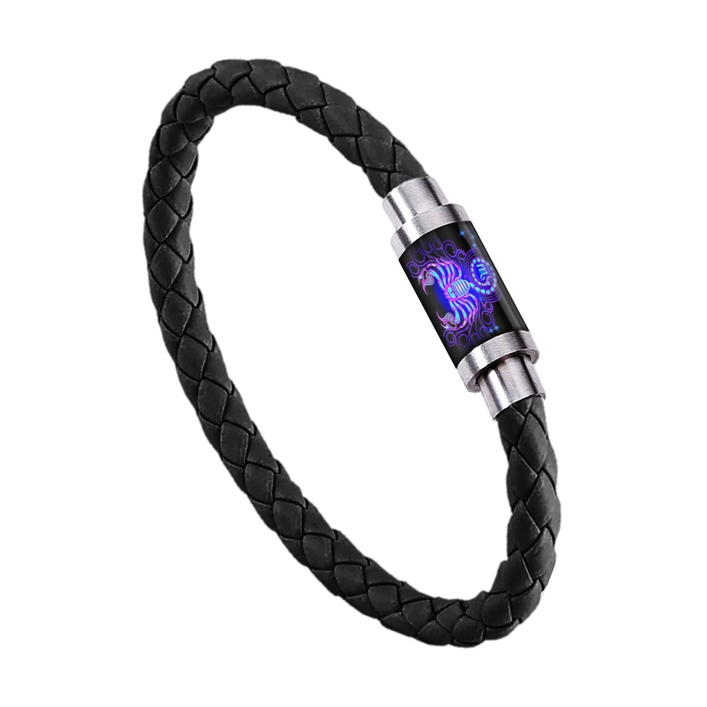 GELANG ZODIAK GALAXY KEREN PRIA WANITA KULIT KEPANG TABUNG KACA KAIT MAGNET STAINLESS STEEL AQUARIUS CAPRICORN CANCER LEO SAGITTARIUS GEMINI VIRGO PISCES LIBRA TAURUS ARIES SCORPIO