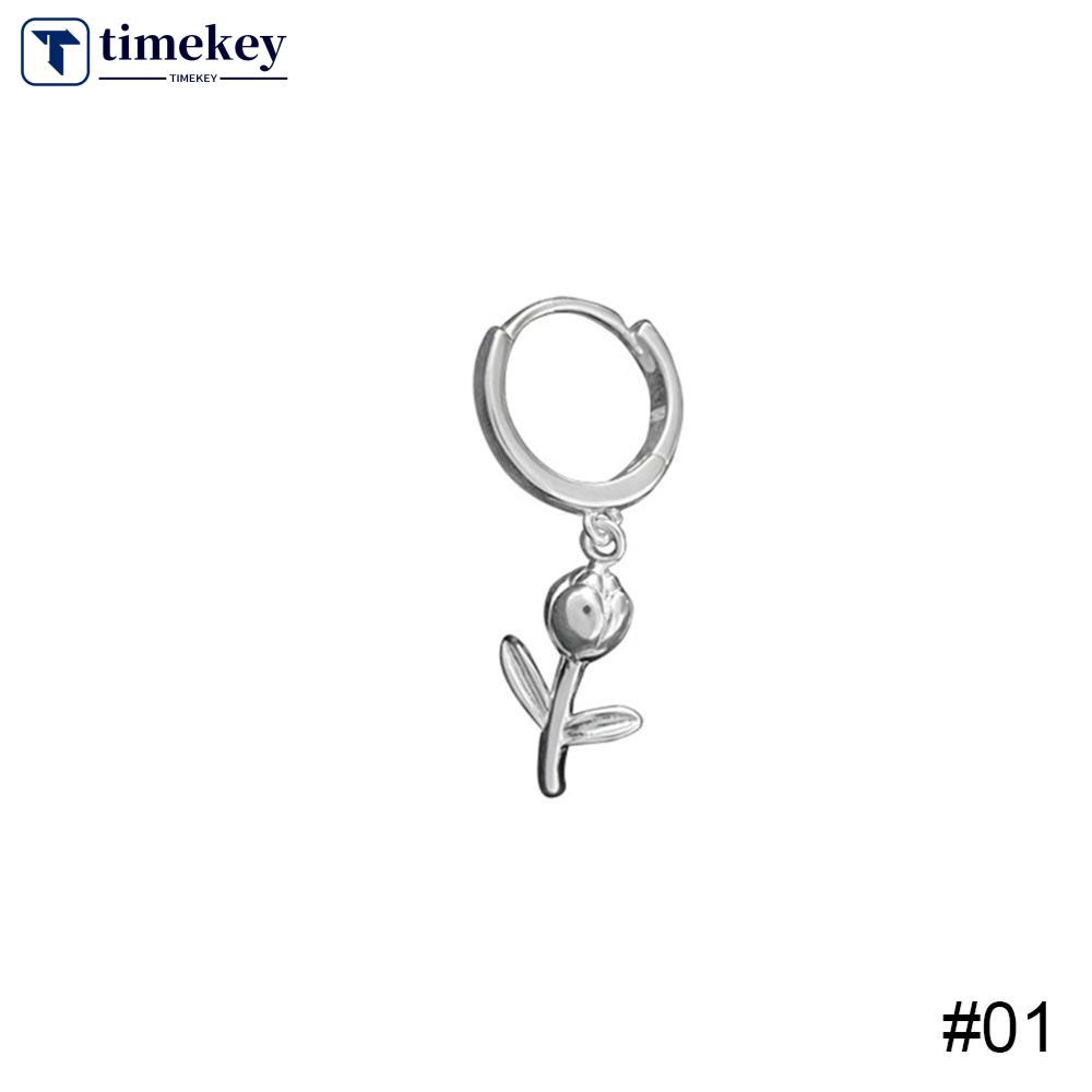 Timekey Indah Tulip Telinga Gesper Anting Mode Sederhana Bunga Anting Perhiasan Aksesori Wanita Earing Elegan F5T5