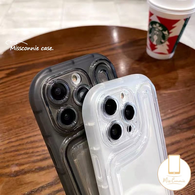 Casing Ponsel Tpu Lembut Bening Sederhana Kompatibel Untuk iPhone 7plus 11 12 14 13 Pro MAX XR X XS Max7 8 Plus SE 2020 Mewah Shockproof Bumper Penebalan Shock Resistant Cover