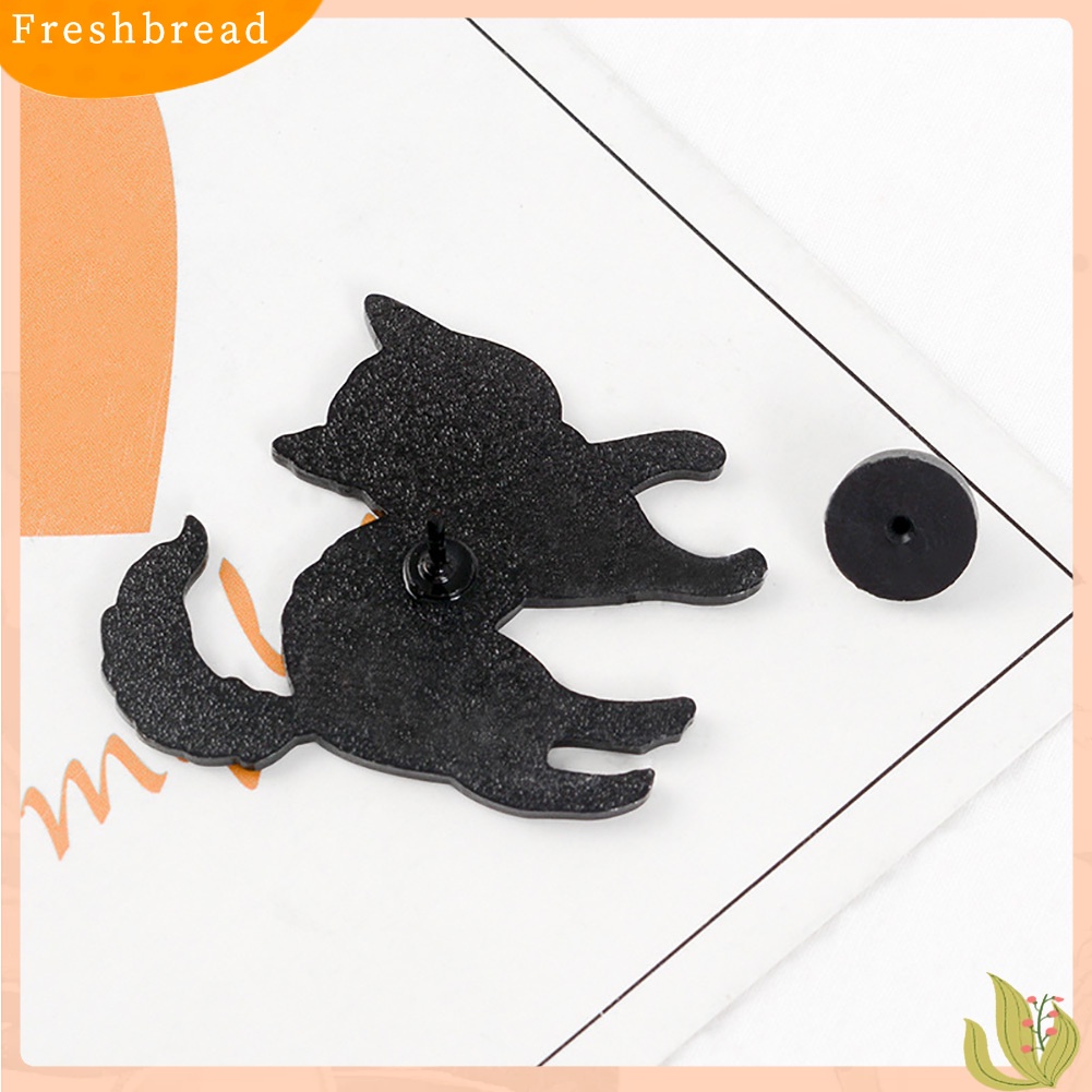 &lt; Freshbread &gt; Kreatif Unisex Kucing Kerangka Enamel Bros Pin Lencana Jaket Jeans Kerah Dekor