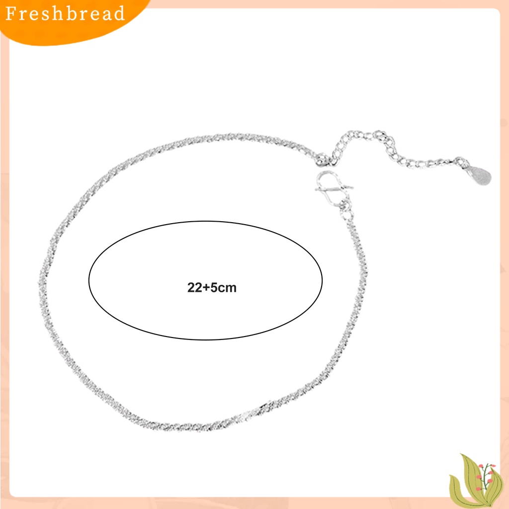 < Freshbread > 1Pc Gelang Kaki Berkilau Dipanjangkan Rantai Anti Karat Adjustable Indah Hias Tipis Minimalis Mengkilap Rantai Gelang Kaki Wanita Perhiasan