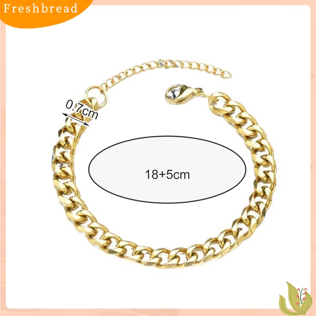 &lt; Freshbread &gt; Unisex Link Gelang Hip Hop Perhiasan Indah Penampilan Fashion Halus Rantai Kuba Untuk Pakaian Sehari-Hari