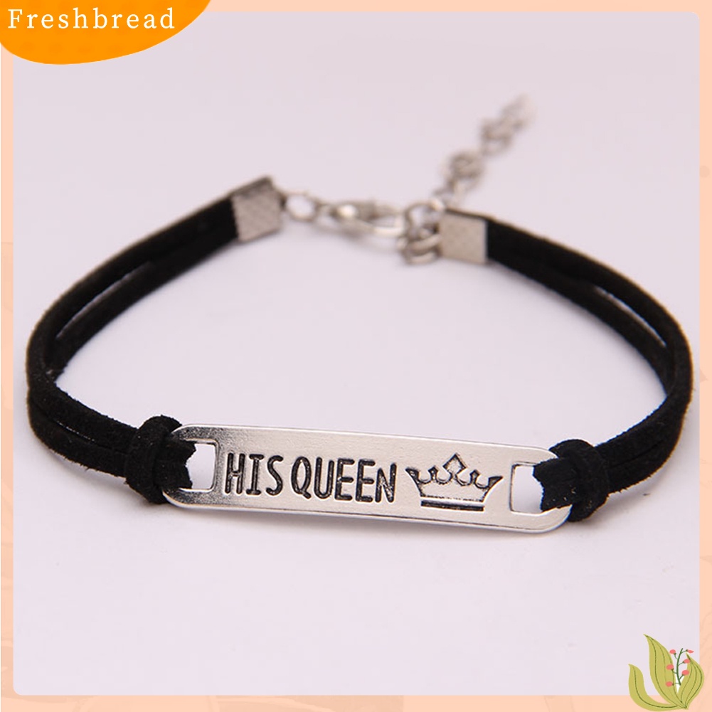 &lt; Freshbread &gt; Fashion His Queen Her King Pasangan Gelang Pencocokan Gelang Pecinta Perhiasan Hadiah