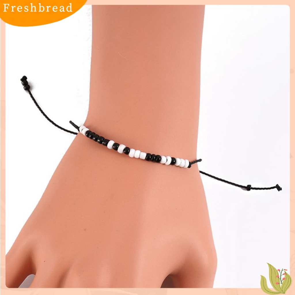 &lt; Freshbread &gt; 2Pcs Couple Kreatif Gelang Kode Morse I Love You Manik-Manik Braided Rope Hand Strap Untuk Hadiah Hari Kasih Sayang