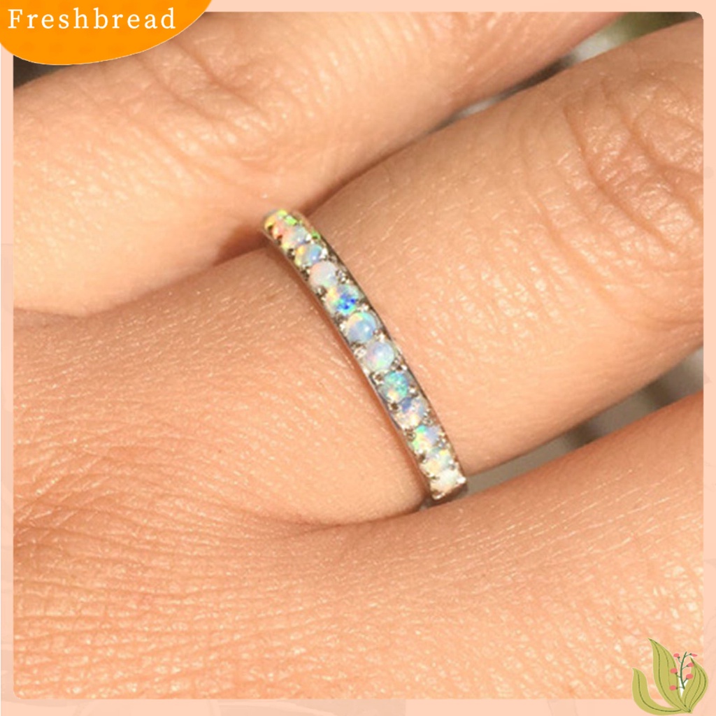 &lt; Freshbread &gt; Wanita Cincin Geometris Berwarna Berlian Imitasi Perhiasan Electroplating Fashion Penampilan Jari Cincin Untuk Pernikahan