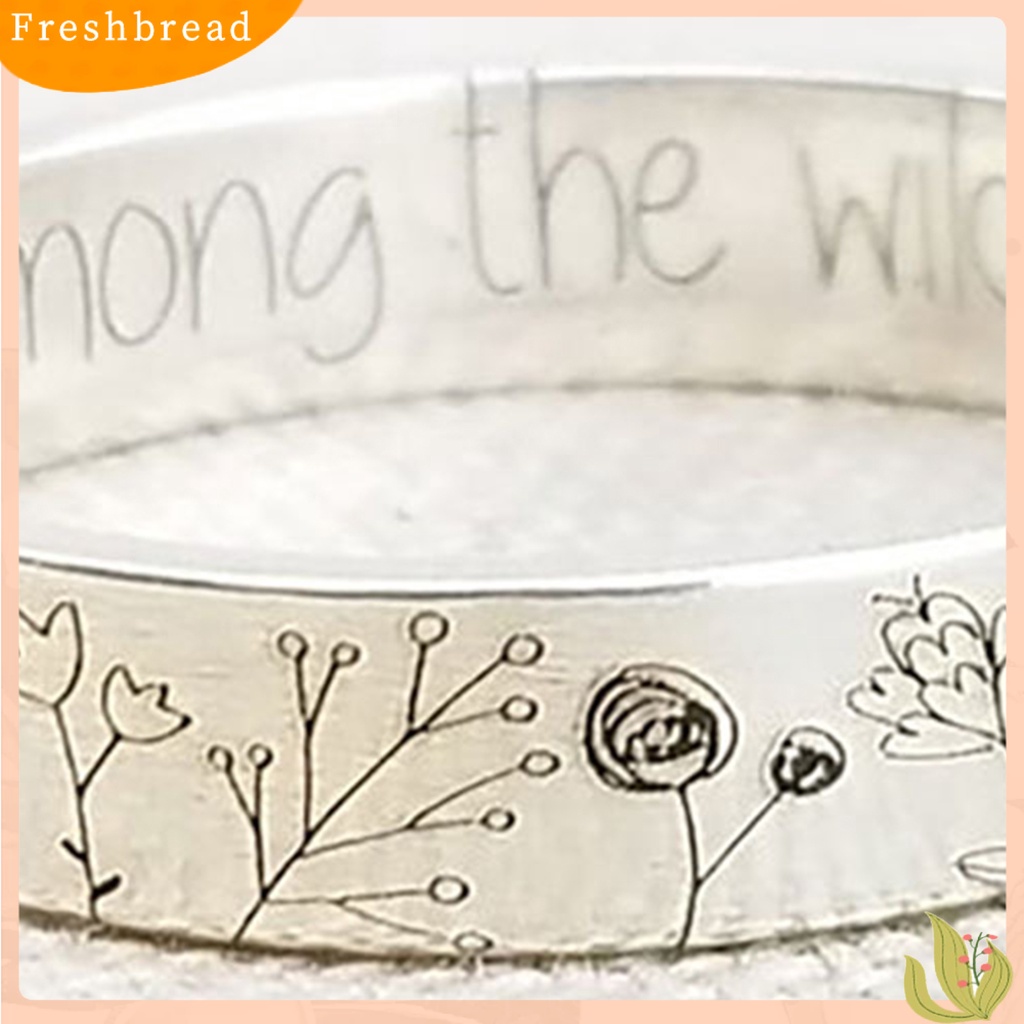 &lt; Freshbread &gt; Cincin Jari Motif Bunga Indah Paduan Pecinta Tulisan Dandelion Ring Untuk Pacaran