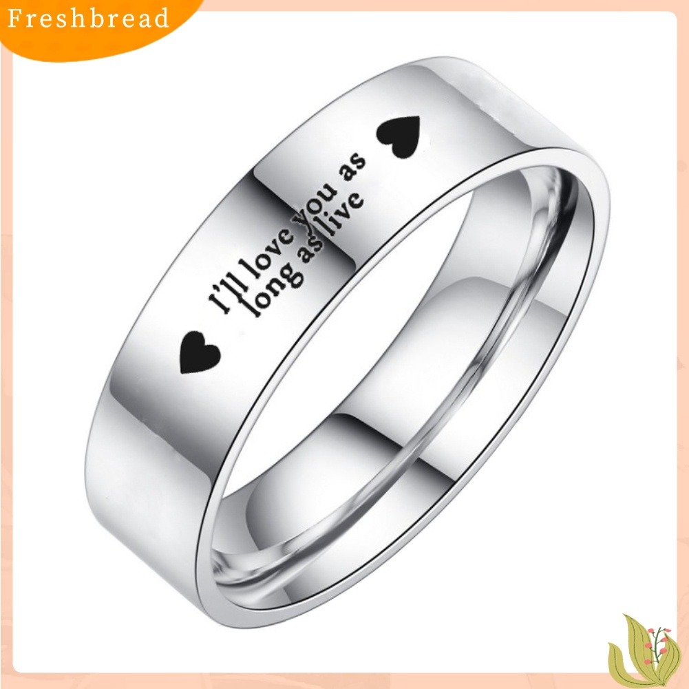 &lt; Freshbread &gt; Aku Akan Mencintaimu Selama Hidup Cincin Pasangan Baja Titanium Hadiah Perhiasan Pernikahan