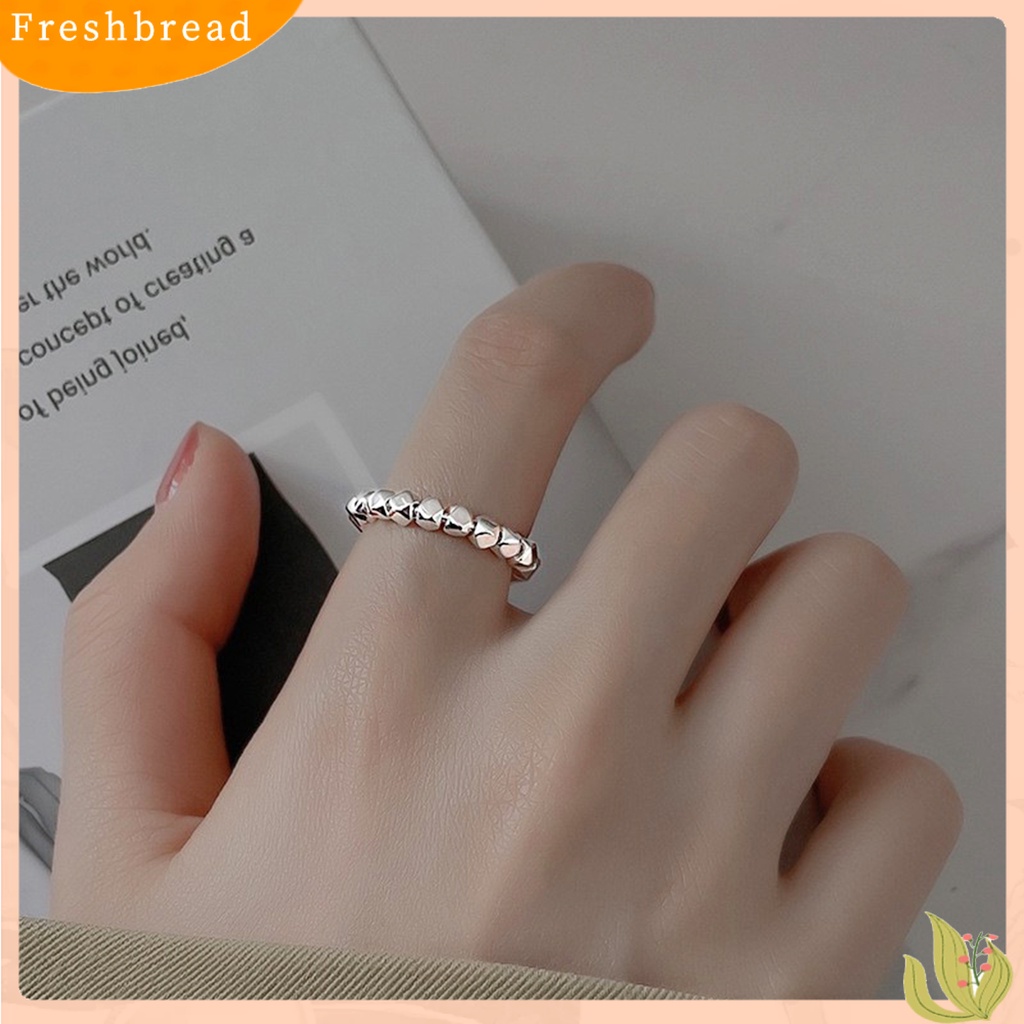&lt; Freshbread &gt; Finger Ring Square Beads Opening Adjustable Ladies Korean Style Opening Ring Hadiah Hari Kasih Sayang