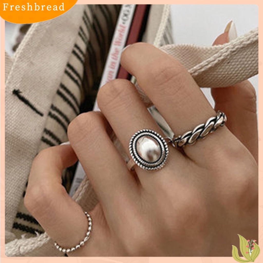 &lt; Freshbread &gt; Adjustable Indah Pernikahan Band Tahan Aus Antik Memutar Pembukaan Cincin Pesona Perhiasan