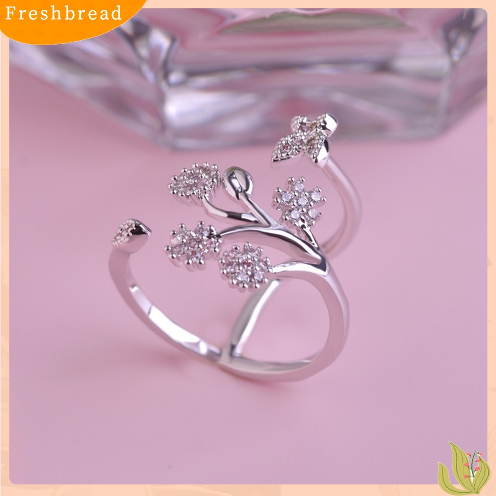 &lt; Freshbread &gt; Cincin Tunangan Desain Kupu-Kupu Perhiasan Silver Lovely Untuk Wanita Perempuan Lady