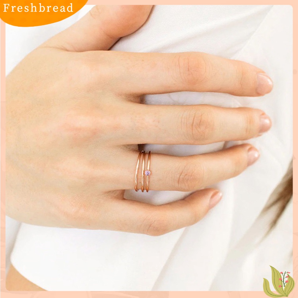 &lt; Freshbread &gt; Wanita Cincin Shiny Ultra-Ringan Tidak Iritasi Anti-Oksidasi Mempesona Efek Visual Dekoratif Stainless Steel Wanita Berlian Imitasi Pernikahan Ring Finger Band Untuk Perempuan