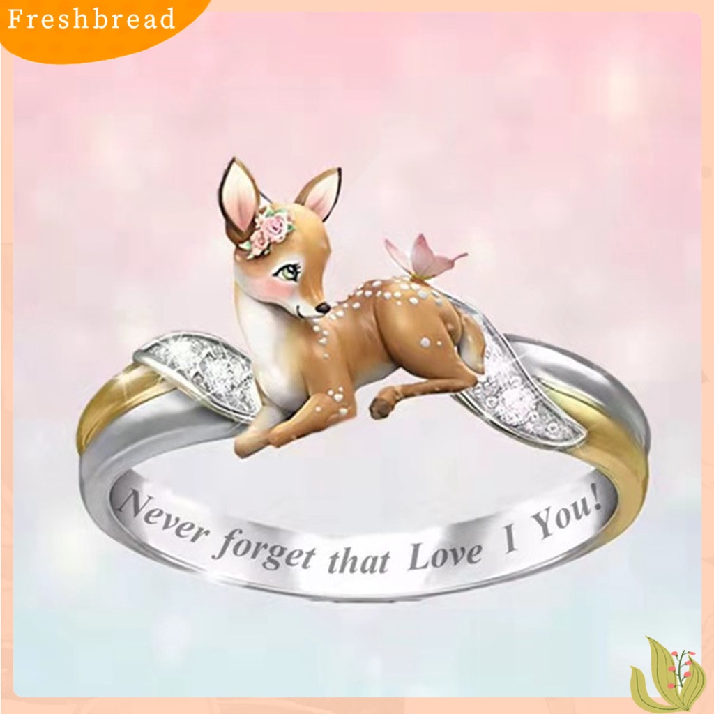 &lt; Freshbread &gt; Women Ring Indah Nice-looking Wanita Portabel Indah Cinta Hati Rose Ring Untuk Pernikahan