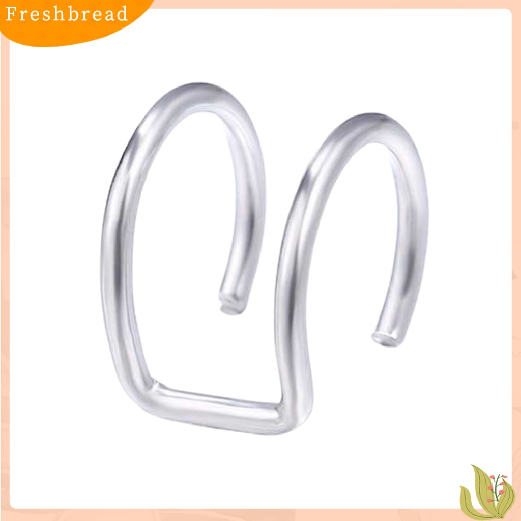 &lt; Freshbread &gt; 12Pcs Wanita Anting Logam Klub Malam Tindik Gratis Klip Telinga Sederhana Perhiasan Hadiah