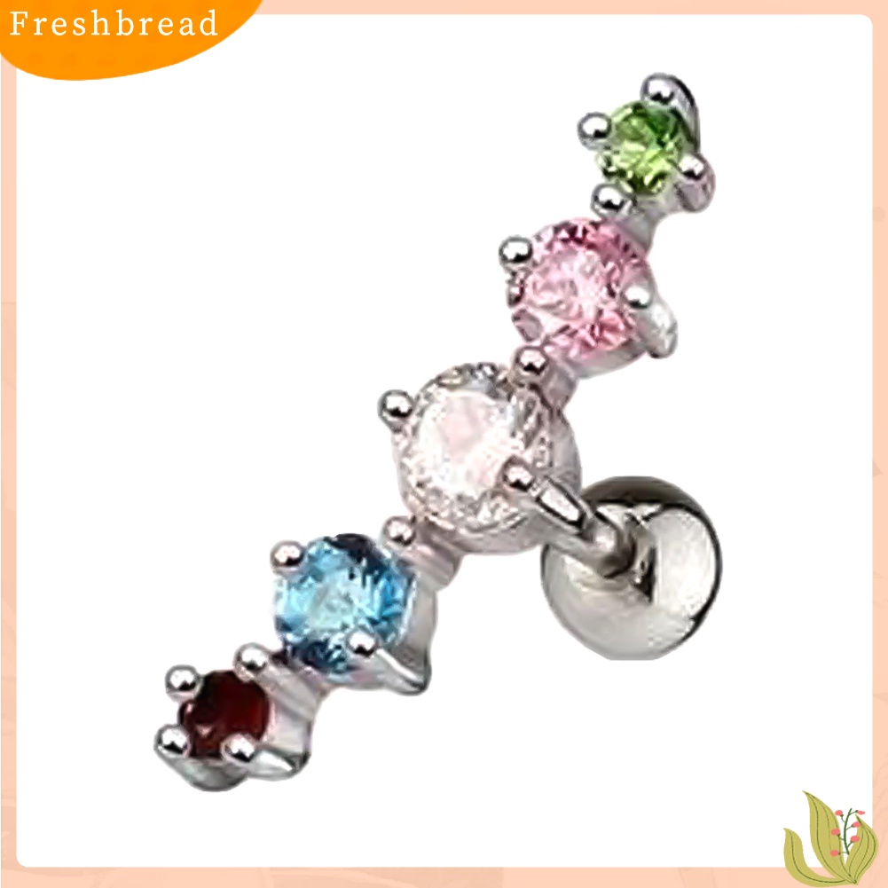 &lt; Freshbread &gt; 1Pc Lady Berlian Imitasi Hias Arc Shape Ear Stud Earring Perhiasan Tindik Tulang Rawan