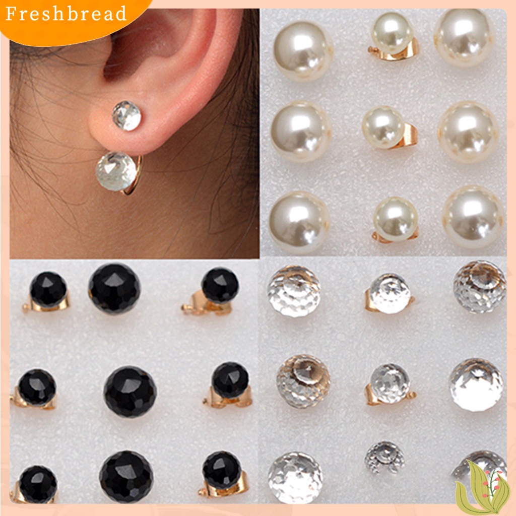 &lt; Freshbread &gt; Anting Desain Bola Ganda Tindik Ringan Mudah Serasi Dengan Anting Menjuntai Untuk Pesta