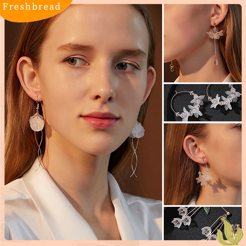 &lt; Freshbread &gt; 1pasang Anting Kait Peri Kristal Imitasi Bunga Liontin Rumbai Menjuntai Hypoallergenic Hiasan Telinga Berbagai Gaya Buatan Tangan Perempuan Pernikahan Anting-Anting Aksesoris Pakaian