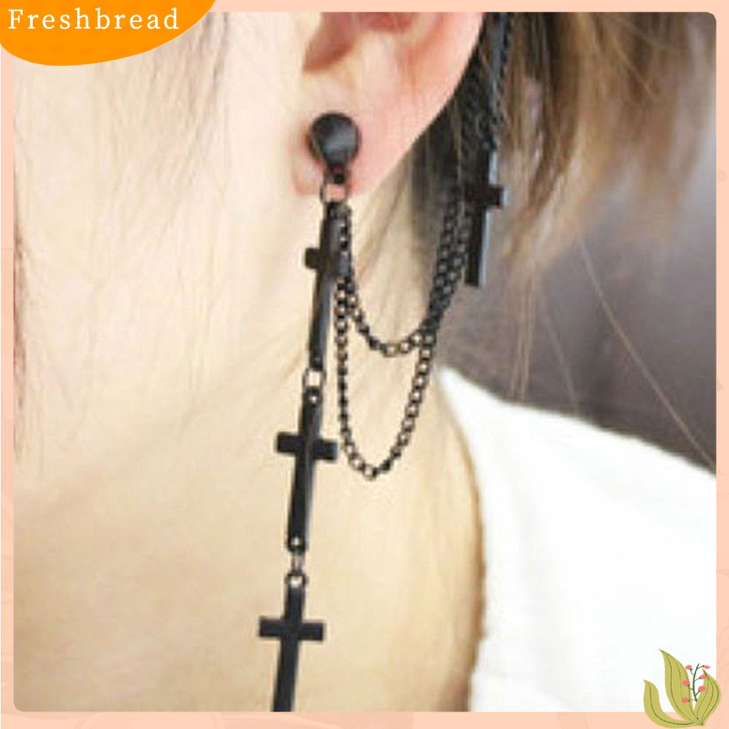 &lt; Freshbread &gt; 1Pc Manset Telinga Cross Juntai Serbaguna Alloy Wanita Fashion Punk Ear Crawler Untuk Wanita