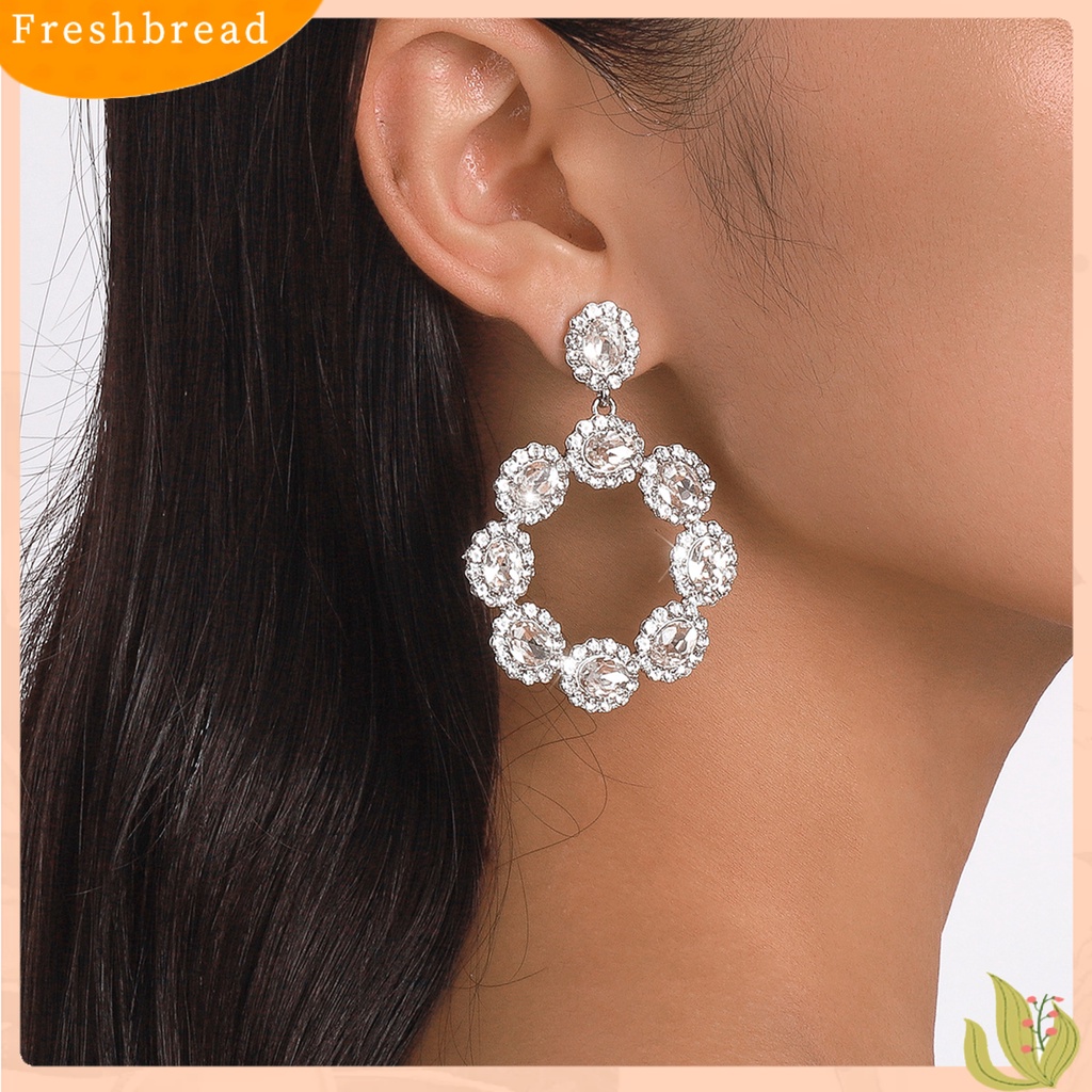 < Freshbread > 1pasang Anting Menjuntai Gaya Pengadilan Vintage Berlebihan Geometris Berkilau Hias Perhiasan Hadiah Wanita Berlian Imitasi Bertatahkan Liontin Anting Telinga Giwang Untuk Perjamuan