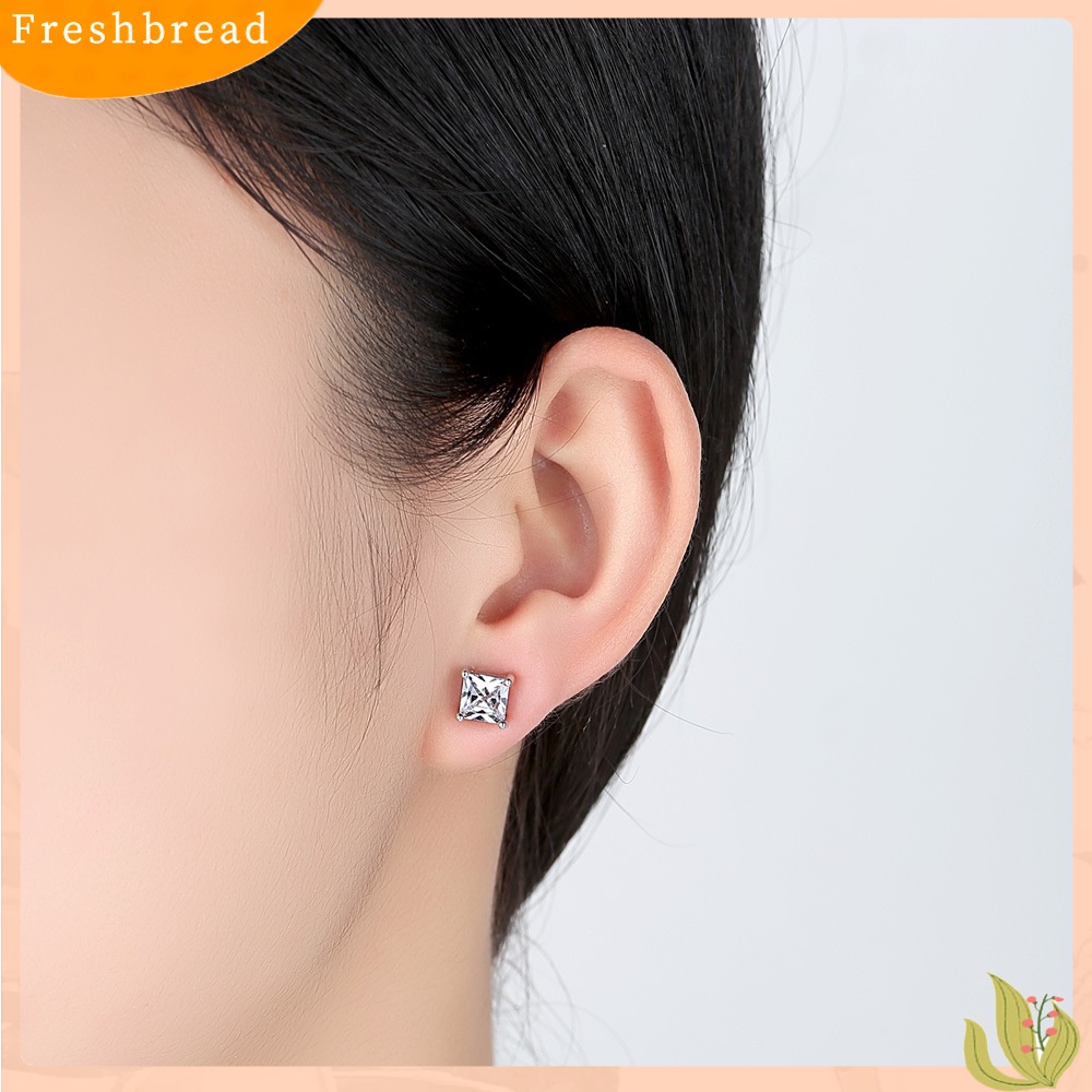 < Freshbread > Fashion Wanita Persegi Cubic Zirconia Hias Telinga Stud Anting Pesta Perhiasan Hadiah