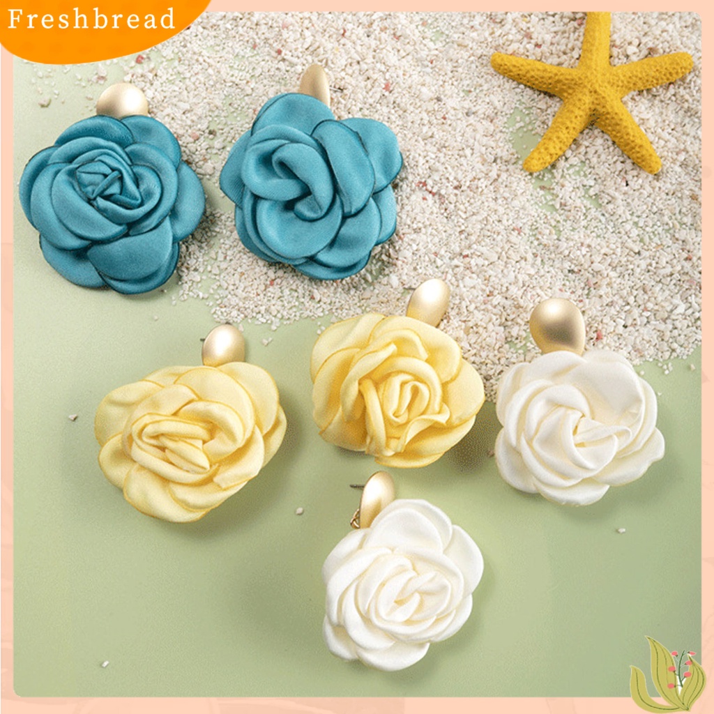 &lt; Freshbread &gt; 1pasang Anting Wanita Desain Baik Hadiah Sempurna Perhiasan Aksesoris Retro Bunga Mawar Stud Earrings Untuk Pacaran