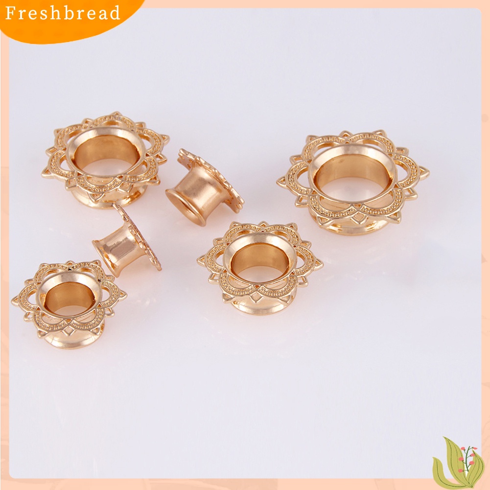 &lt; Freshbread &gt; 1Pc Unisex Bunga Lotus Ear Plug Double Flare Gauge Expander Piercing Perhiasan