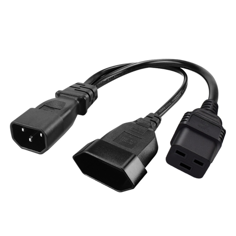 Kabel Listrik VIVI Y-splitter C14 to C19+Adaptor Konektor EU4.0mm Kawat Power Wire Line