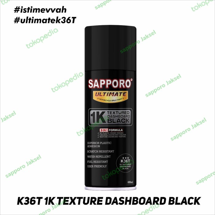 Sapporo Ultimate K36T Texture Dashboard Black / cat semprot Sapporo