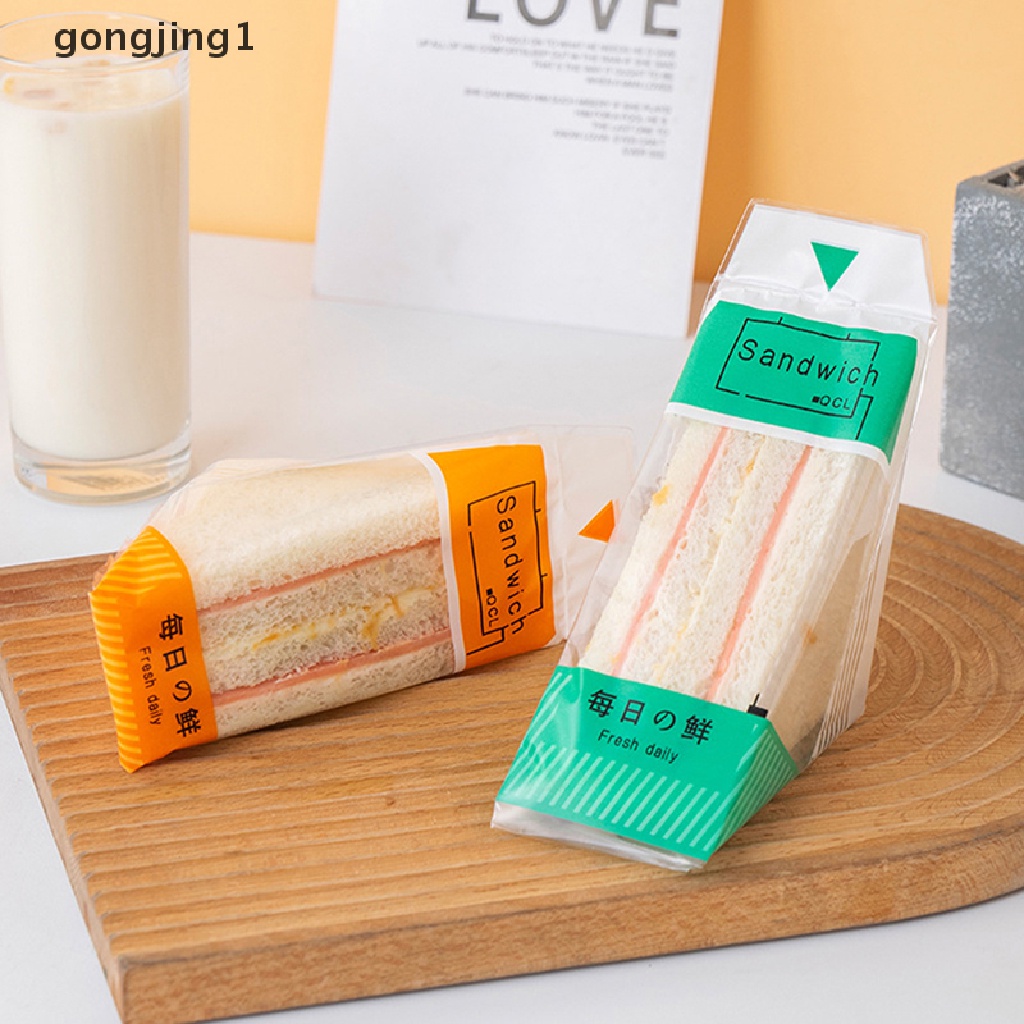 Ggg 100pcs Menebal Segitiga Transparan Roti Sandwiches Bag Baking Kantong Bungkus Makanan ID