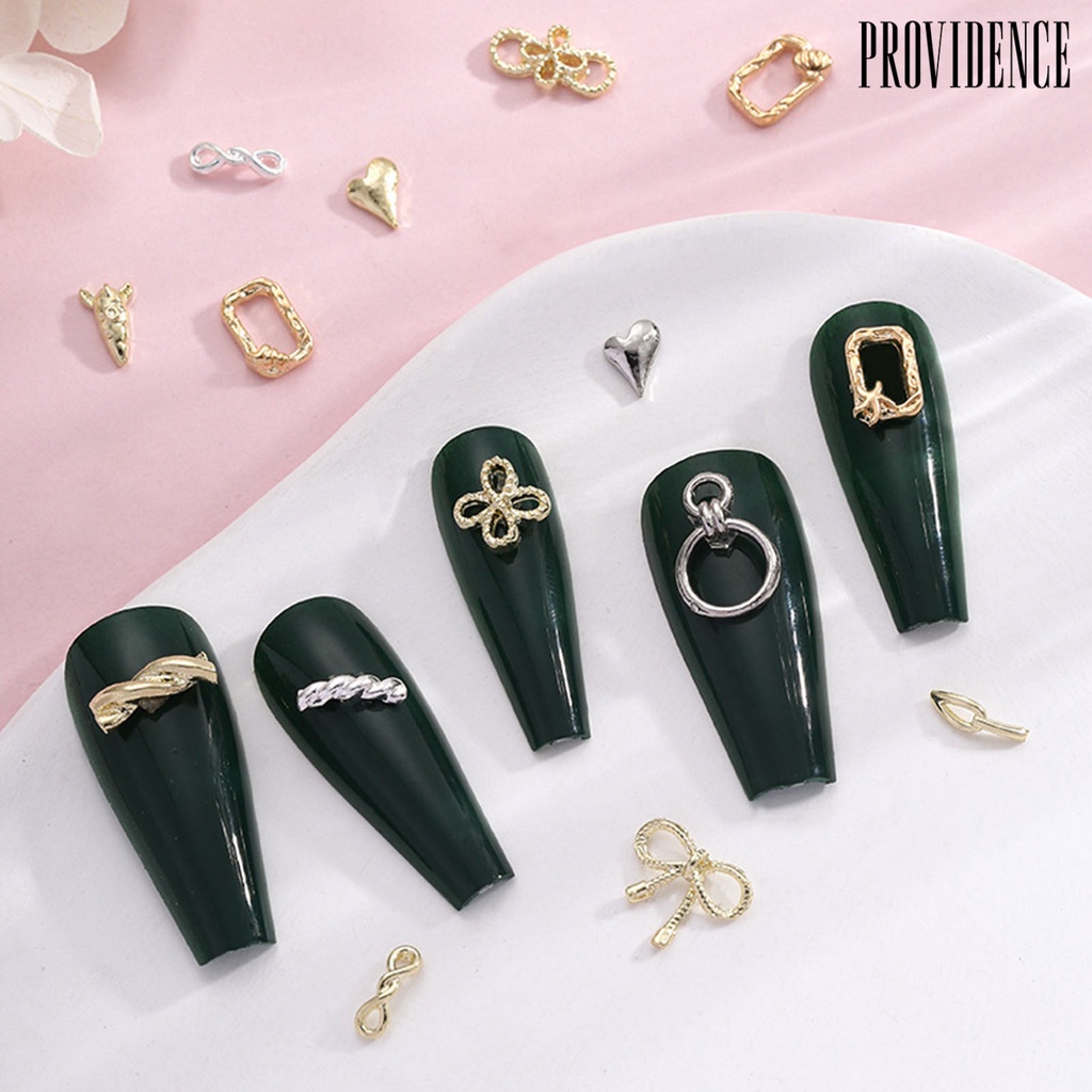 Providence 20 Pcs Nail Art Perhiasan 3D Kepang Berongga Busur Indah DIY Alloy Jepang Kuku Pesona Dekorasi Ornamen Kecantikan Supply