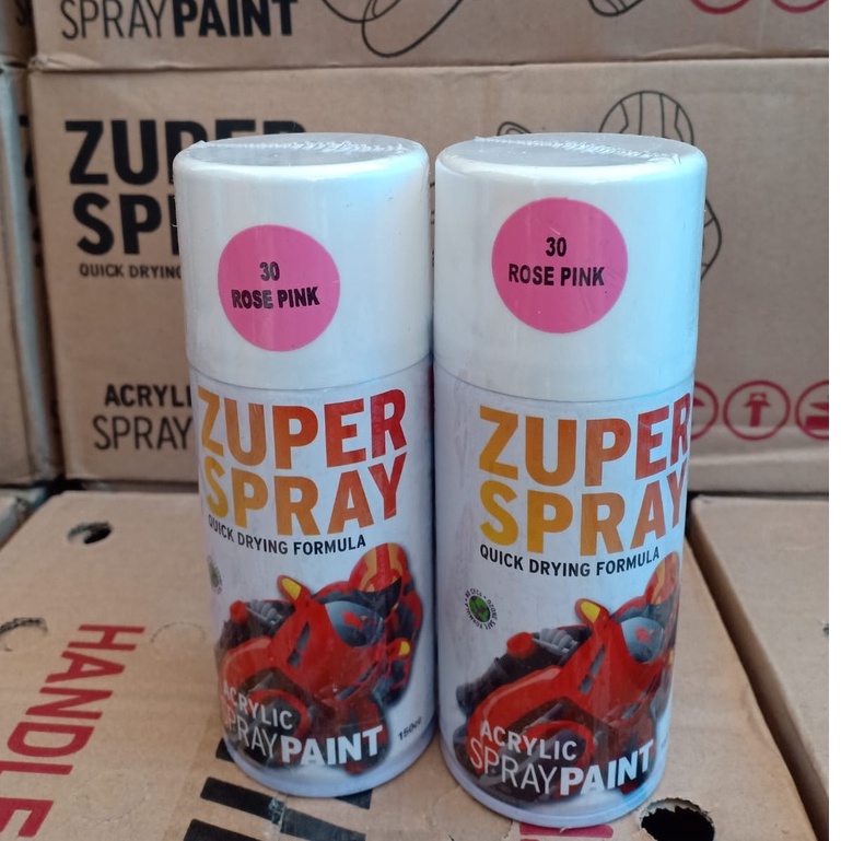 Zuper Spray Paint Pilok Pilox Warna Rose Pink / Merah Muda (P 30) 150cc/150ml