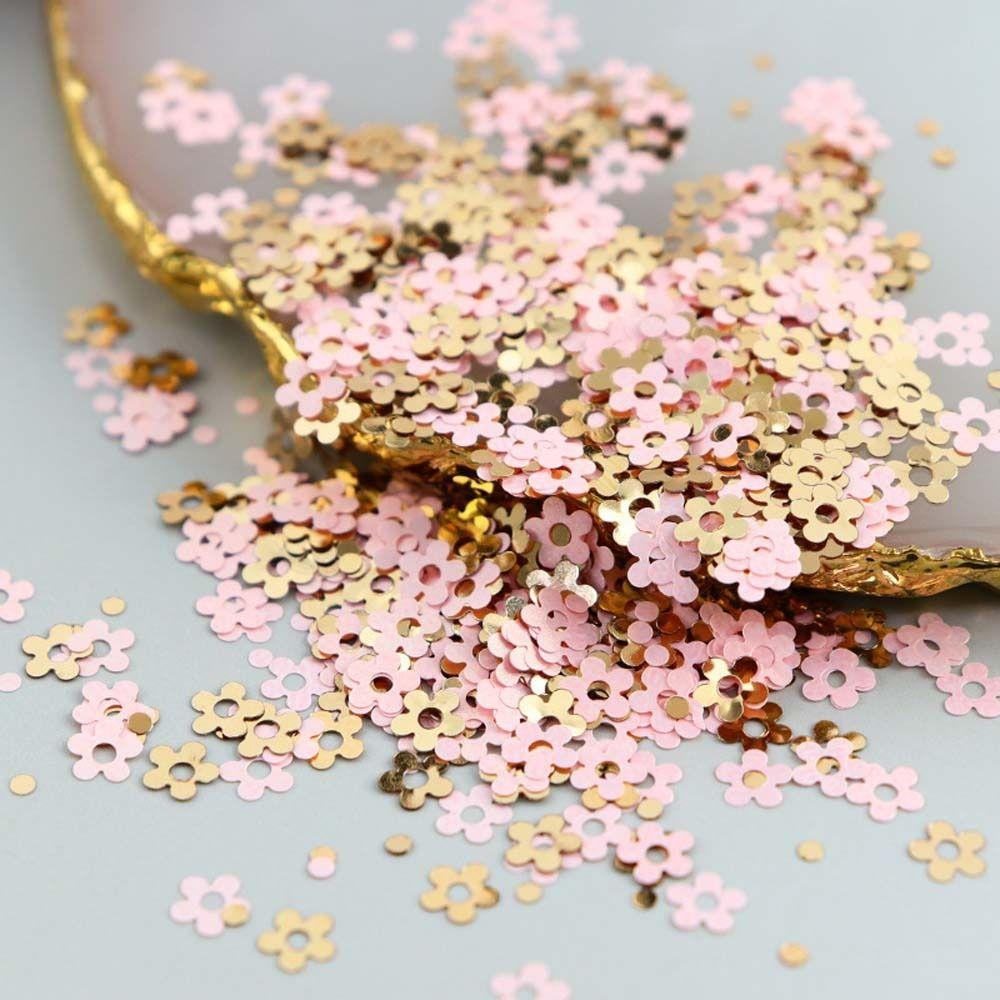 AUGUSTINA Agustina Bunga Paku Payet Musim Semi Warna Campur Pesona Kuku Plum Blossom Manicure Aksesoris Eyelash Dekorasi Nail Glitter Flakes