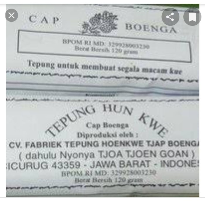 

[Ready-Tepung Instan] Tepung HunKue merek BUNGA
