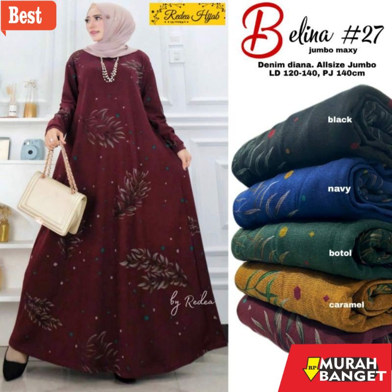 GAMIS SIZE BESAR TERBARU- COD  NEW LD 120-150 YUKKI DRESS BAHAN MELAR BUSUI DIANA DENIM ORI GAMIS TA