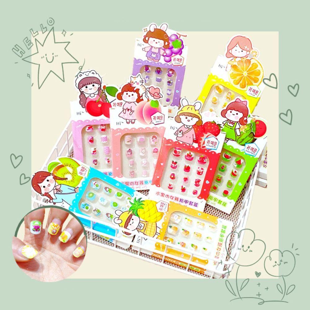 Mxbeauty Nail Art Decal Detachable Nail Art Kartun Buah Tekan Pada Kuku Manicure Ornaments Kuku Palsu