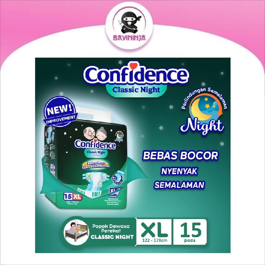 CONFIDENCE Classic Night Popok Perekat Dewasa XL15 XL 15