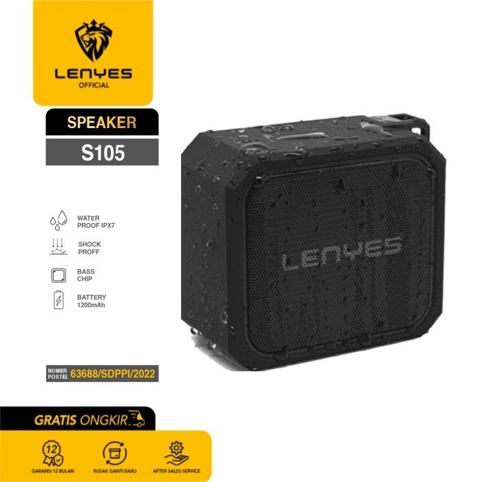 Speaker Bluetooth Portable LENYES S105 Outdoor Wireless Extrabass Wate - Biru WIRELESS SPEAKER PORTABLE SPEAKER MUSIC BOX BLUETOOTH spiker outdoor original