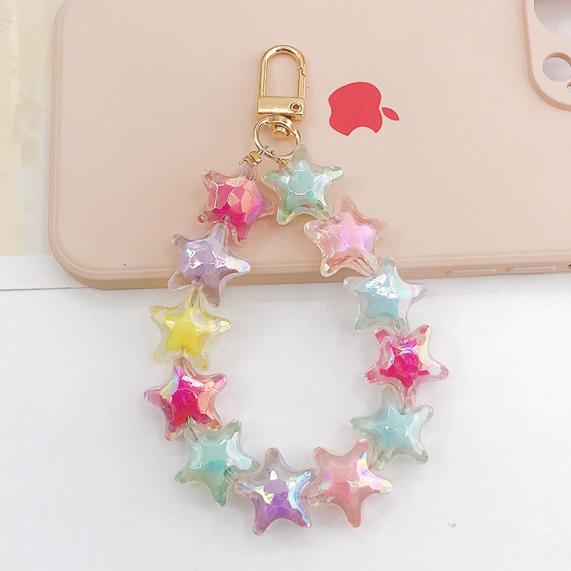 HUAWEI Multifaced Pearlescent Star Beads Chain Phone Bluetooth Earphone Case Cover DIY Untuk iPhone Untuk Android Untuk OPPO Untuk VIVO Untuk Xiaomi Untuk Redmi Untuk Samsung Untuk Airpods