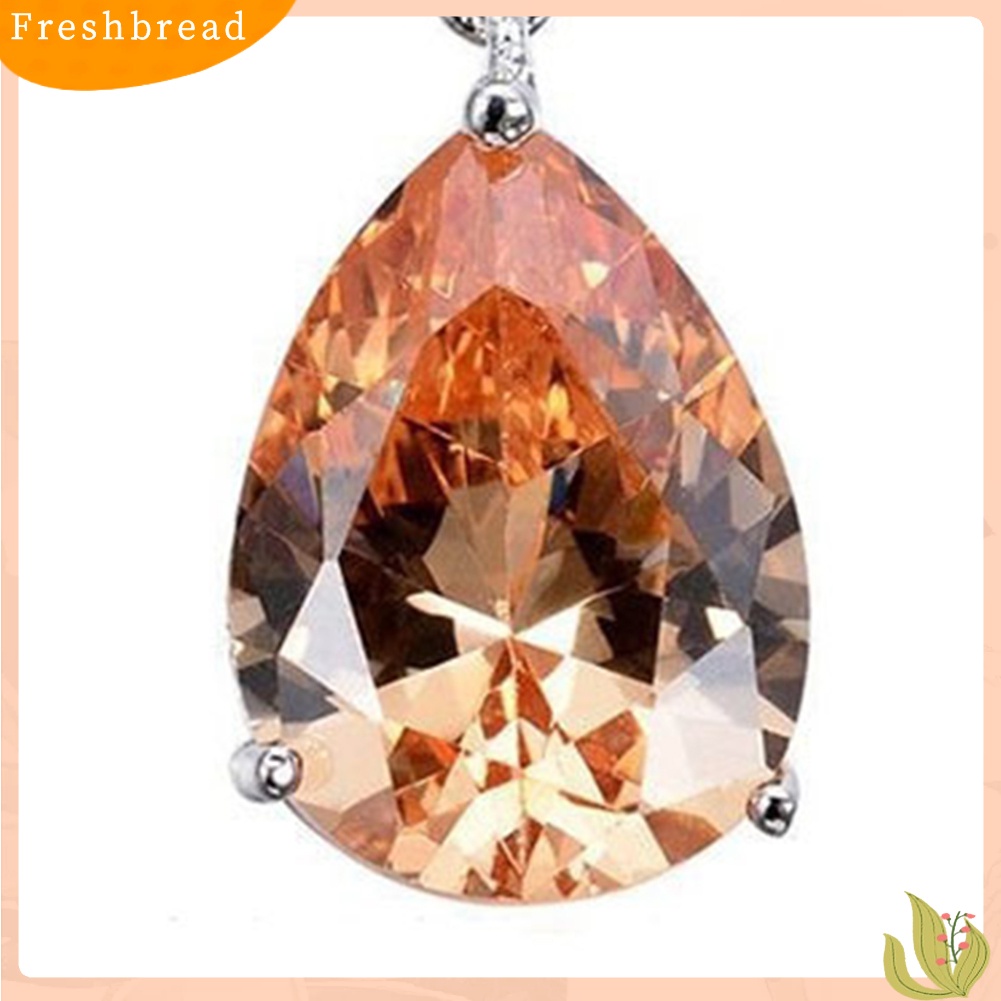 {In Stock} Fashion Wanita Teardrop Cubic Zirconia Hias Menjuntai Stud Earrings Perhiasan Hadiah