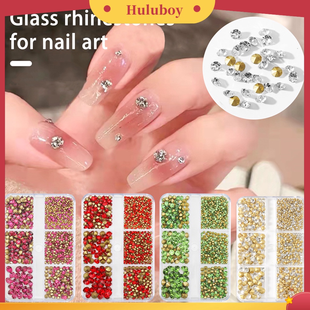 {In Stock} 1kotak Kuku Berlian Imitasi 6kisi Tahan Air Dilepas Tahan Jatuh Anti-Oksidan Mudah Menempel Kuku Berlian Imitasi Pesona Nail Supply