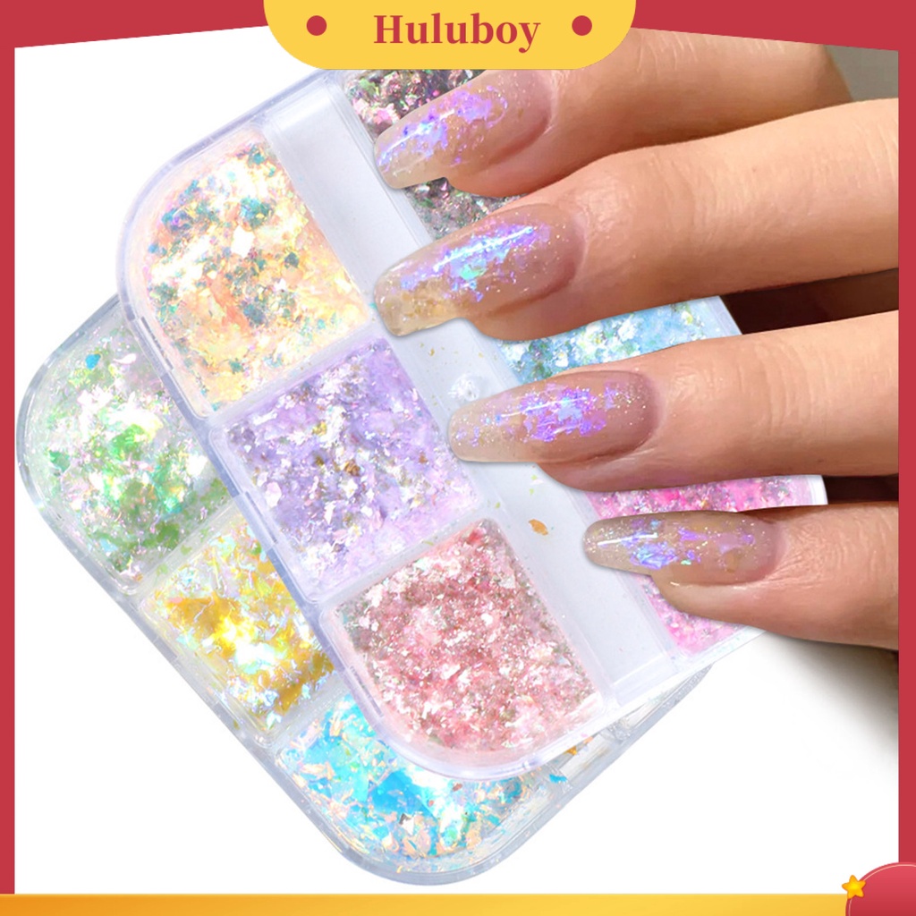 {In Stock} 1kotak Nail Sequin Shiny Vibrant Color Plastik Campur DIY Nail Glitters Sequin Manicures Designs Perlengkapan Kuku