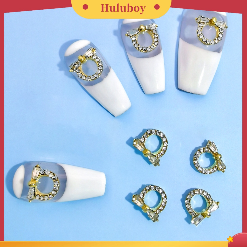 {In Stock} 10Pcs Manicure Dekorasi Permukaan Mengkilap Bentuk Kreatif Warna Cerah Tahan Karat Serbaguna Hias Alloy Bow-Knot DIY Perhiasan Kuku Desain Manicure Untuk Salon Kuku