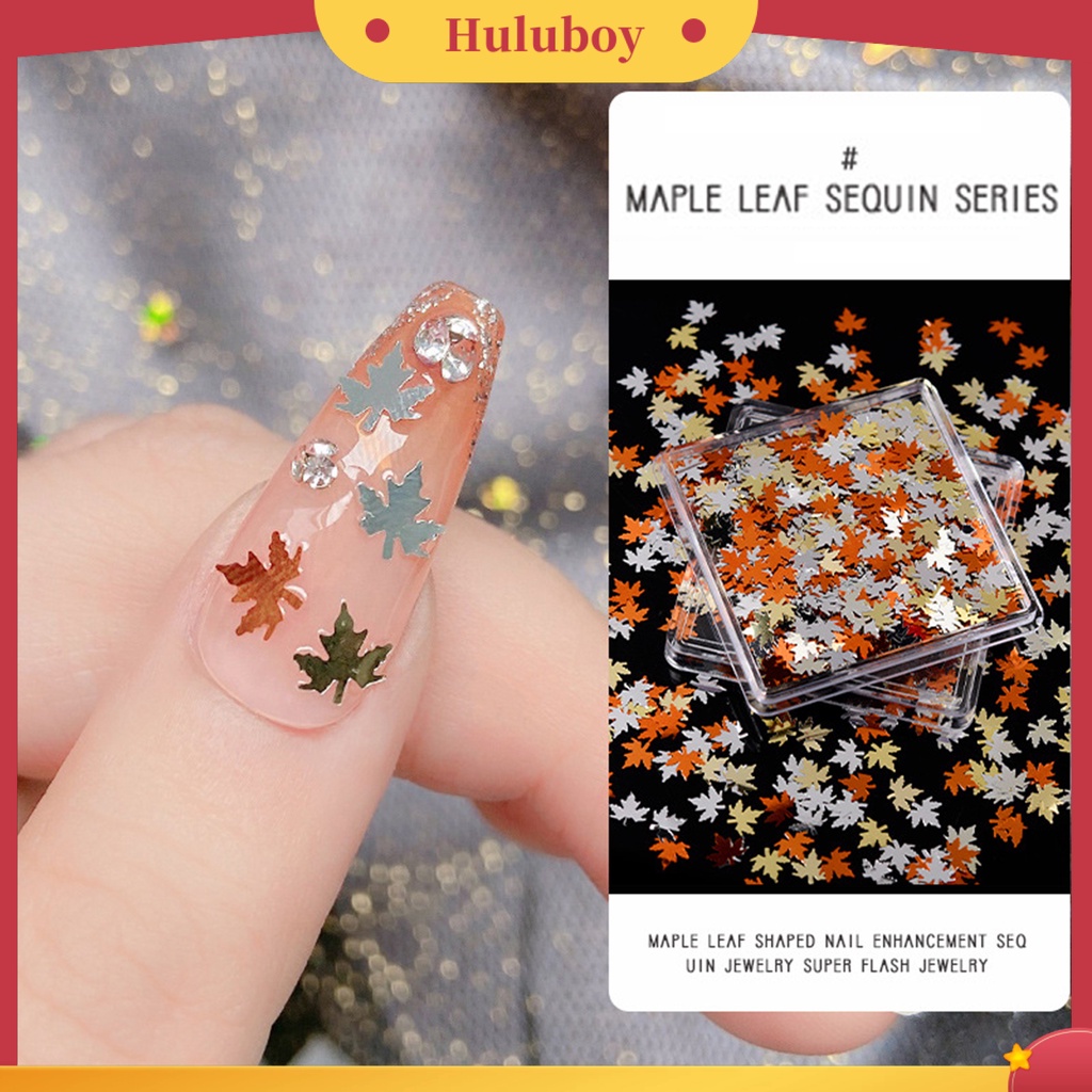 {In Stock} 1kotak Paku Sequin Super Tipis Mini Multi-Warna Aneka Halus DIY Nail Art Sparkling Maple Leaf Manicure Glitters Dekorasi Untuk Salon Kuku
