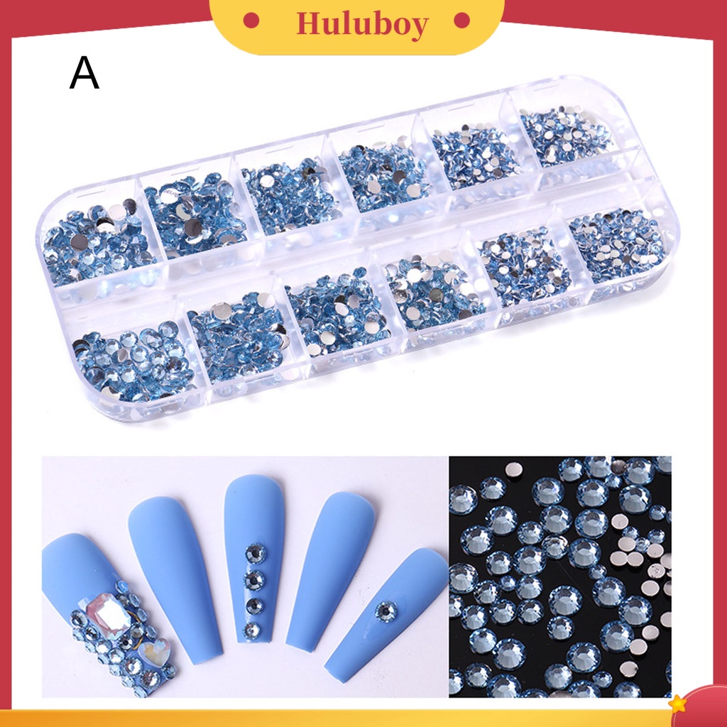 {In Stock} 1kotak Hiasan Kuku Warna Hidup Efek Visual 3D Berkilau Mix Ukuran Aplikasi Lebar Hias Akrilik 12kisi Hiasan Kuku Mempesona Kerajinan Tangan DIY Untuk Salon Kuku