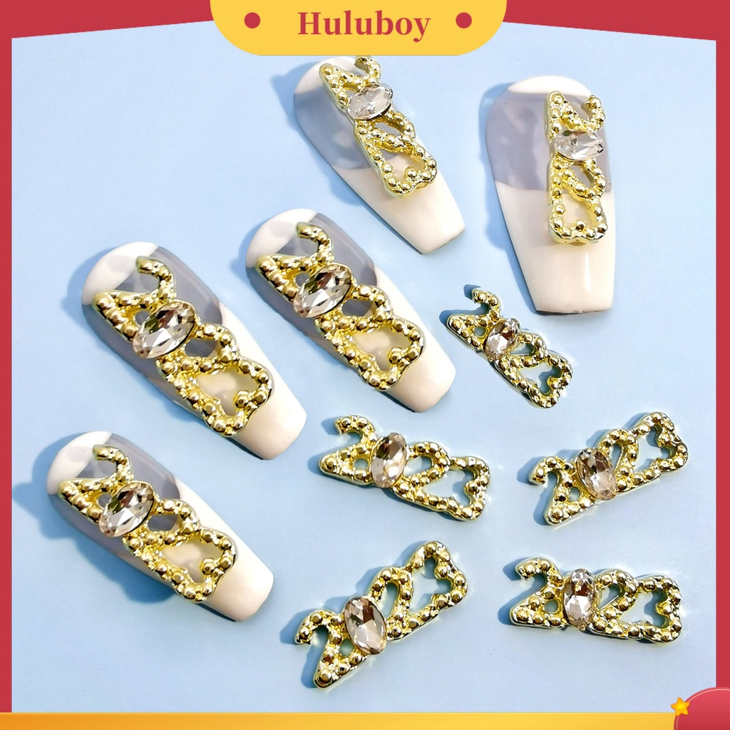 {In Stock} 10Pcs Berlian Imitasi Kuku Multiguna Mengkilap Tiga Dimensi Hias Anti Jatuh DIY Hadiah Nomor2023 Bow-knot Bintang Laut Nail Art Perhiasan Untuk Wanita