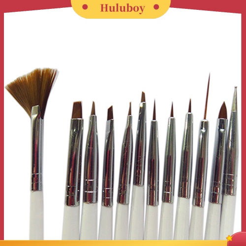 {In Stock} 12x Nail Art Polish Lukisan Serut Pens Brush Tips Tools Set UV Gel Nail Brushes