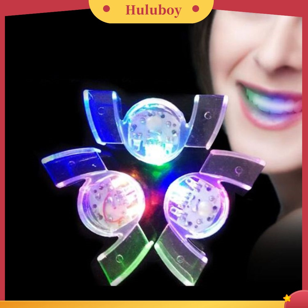 {Same model Bian Boxian}  1Pc Lucu LED Kedip Gigi Tali Penjaga Mulut Halloween Trick Mainan Pesta Props