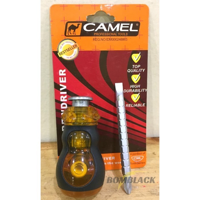 Obeng Mini Bolak Balik CAMEL Cebol Bogel Tarik Multisize Plus Minus TERMURAH