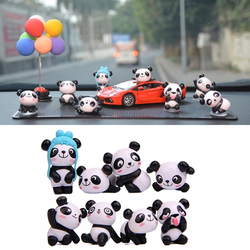 Lucu Imut Kartun Mini Panda Babi Pohon Natal Rusa Kelinci Bercahaya Perlengkapan Interior Mobil Aksesoris Dekorasi Ornamen Dashboard Mobil Kreatif