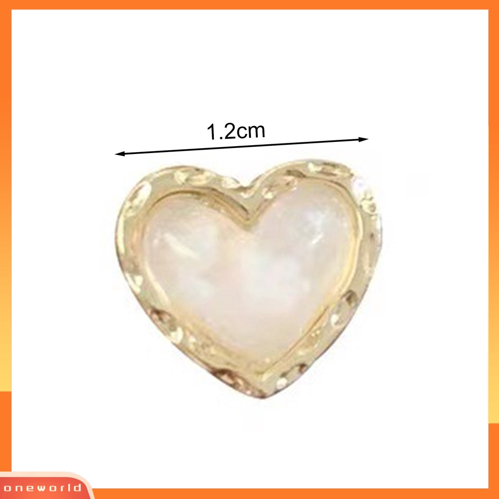 [OWR] 1pasang Anting Wanita Retro Elegan Berkilau Geometris Temperamen Menghias Nikel Gratis Bentuk Hati Stud Earrings Perhiasan Aksesori